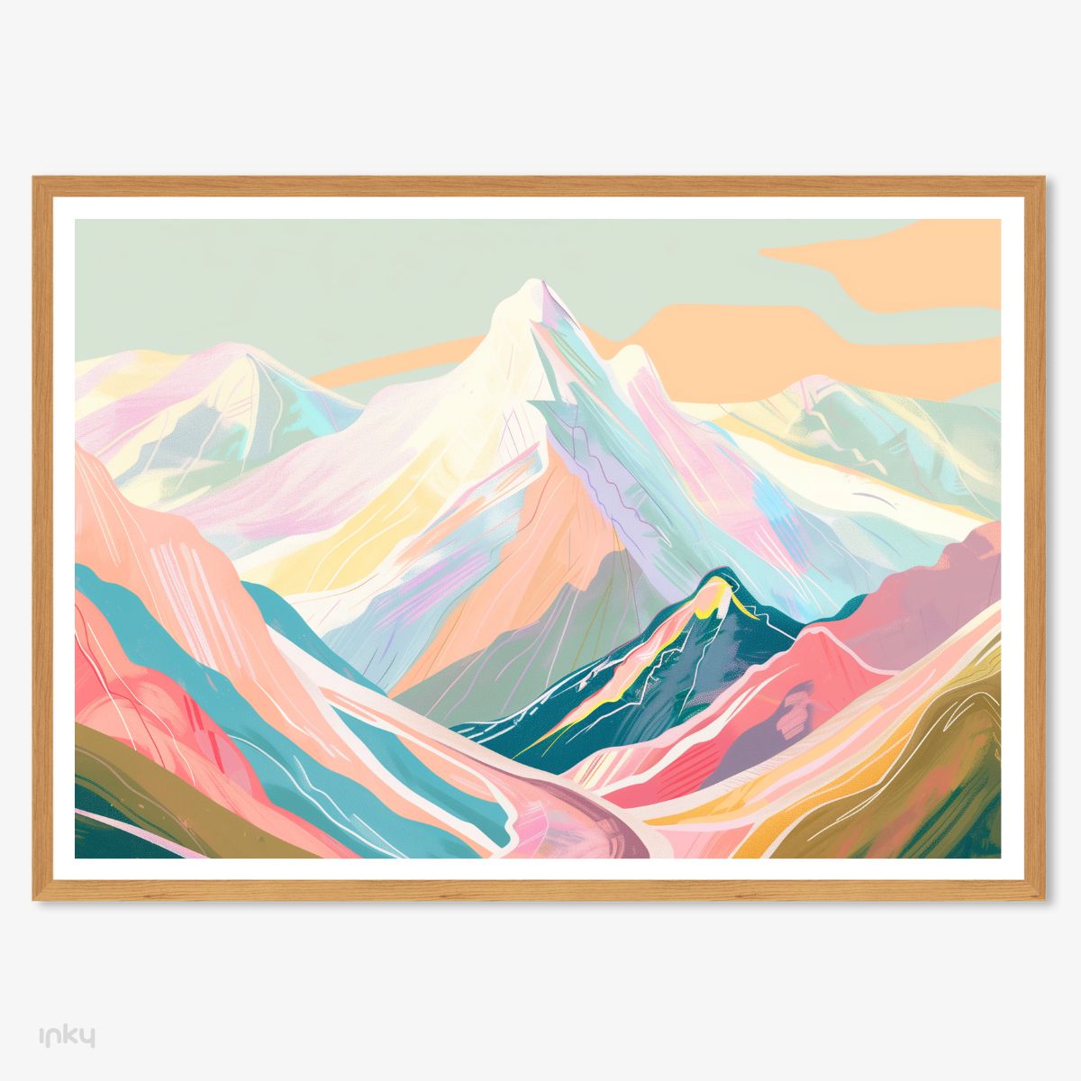פוסטר איור של הר צבעוני