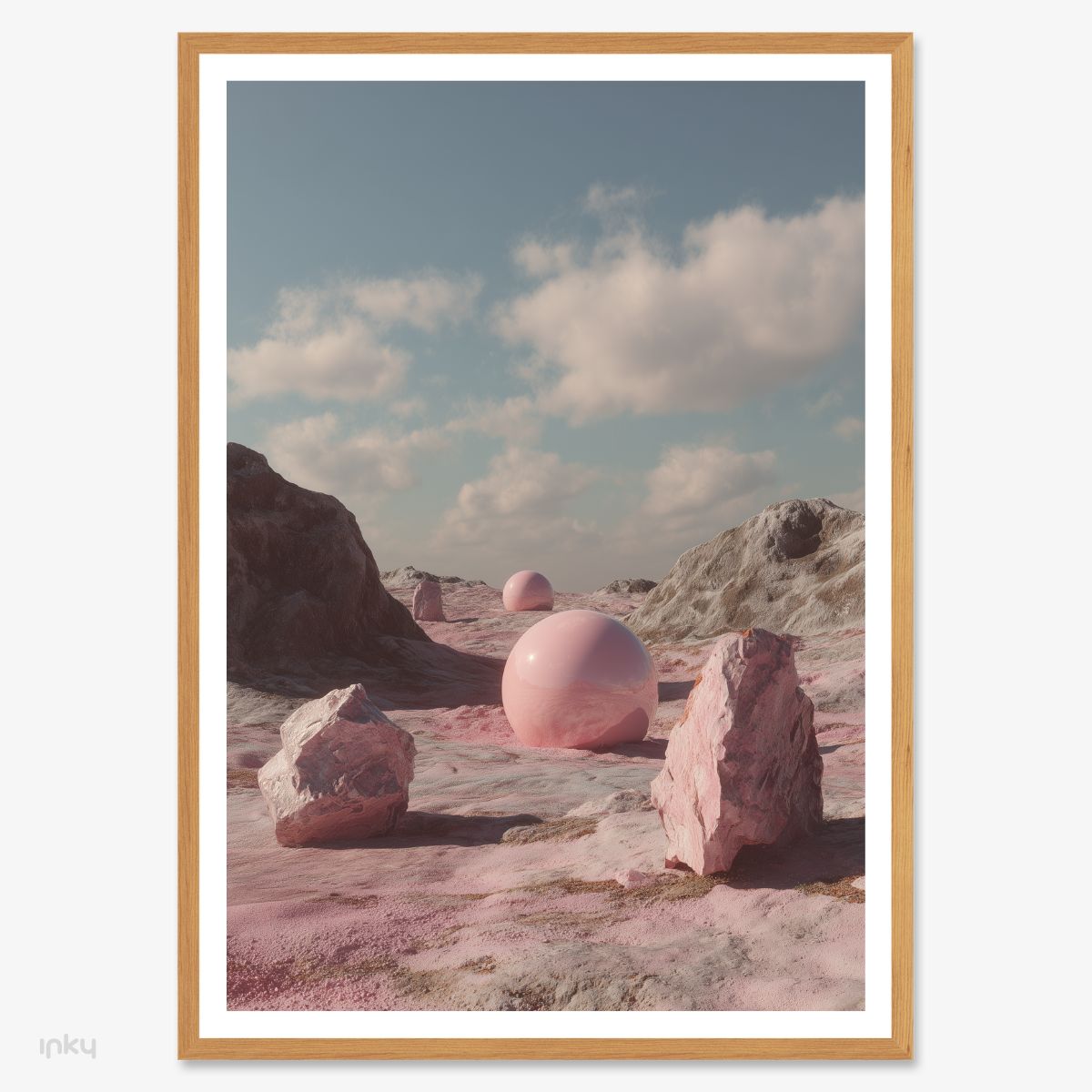 פוסטר קולאז׳ של נוף סוריאליסטי