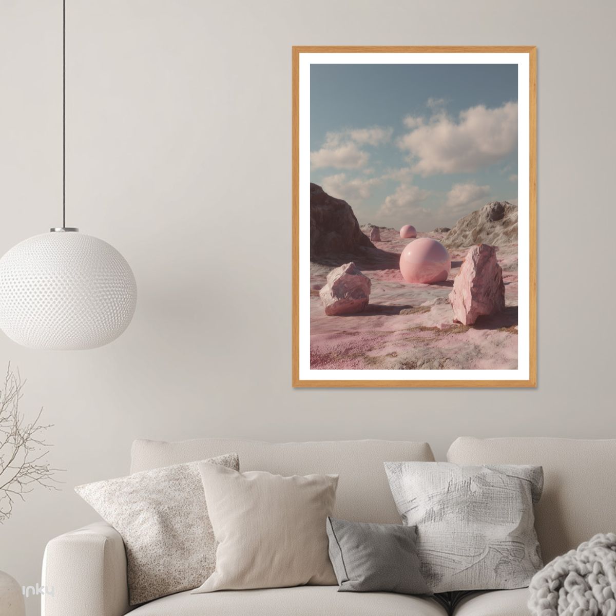 פוסטר קולאז׳ של נוף סוריאליסטי