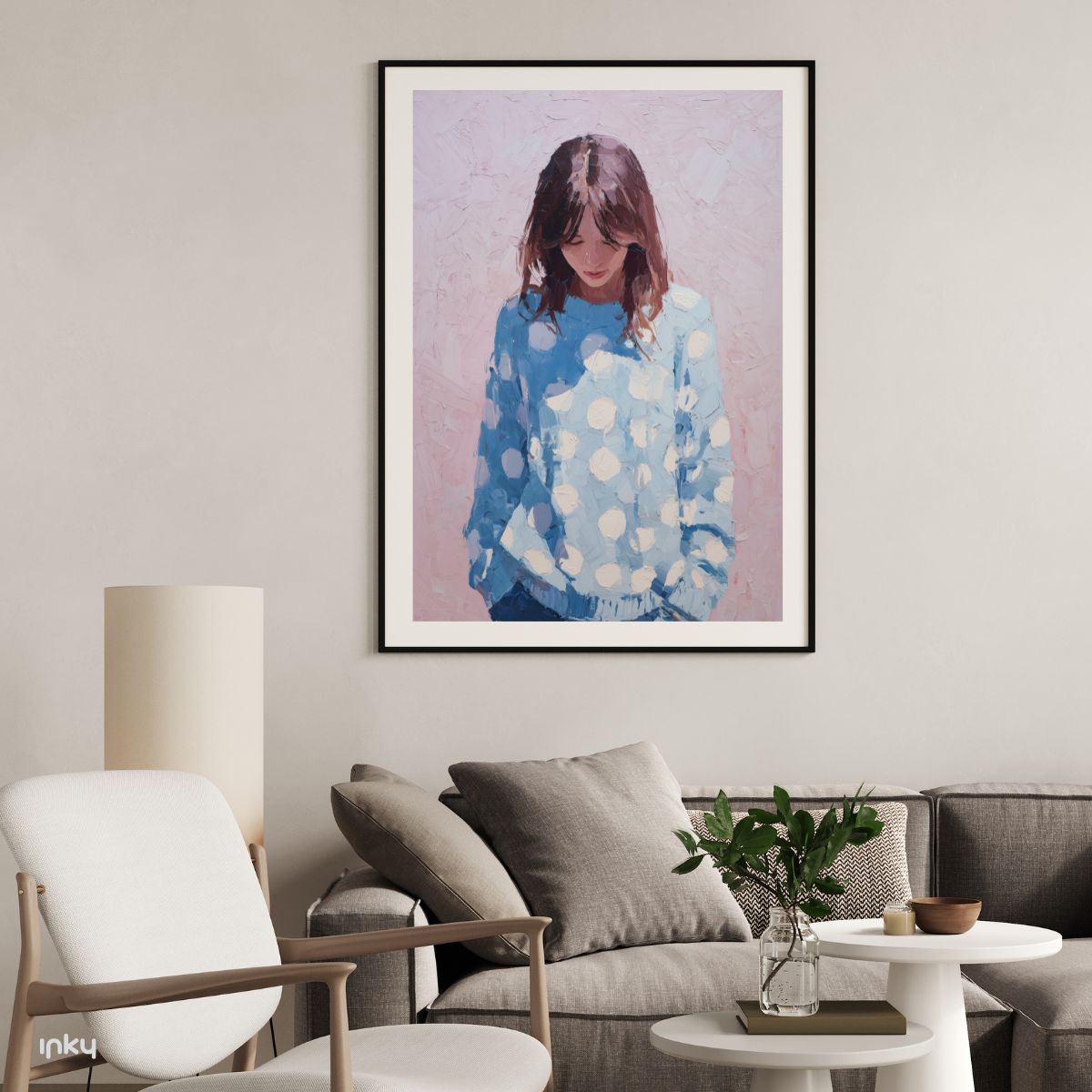 פוסטר איור צבעוני של נערה