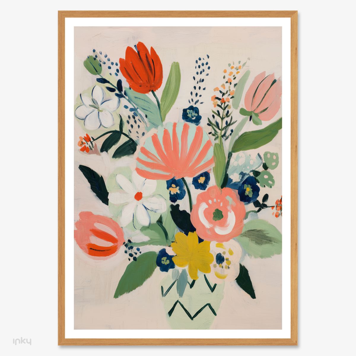 פוסטר מאוייר של אגרטל פרחים