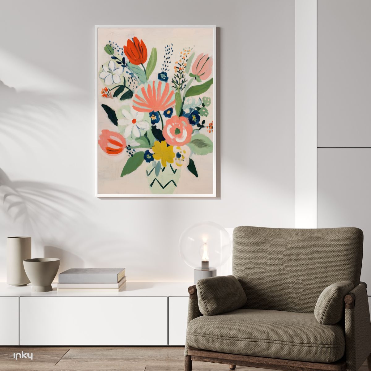 פוסטר מאוייר של אגרטל פרחים