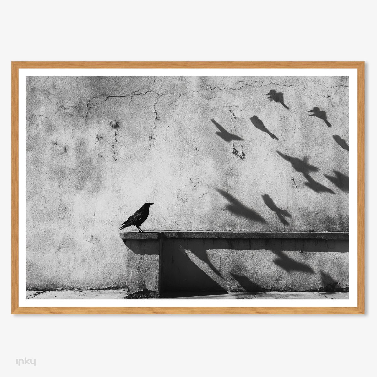 פוסטר שחור לבן של ציפורים