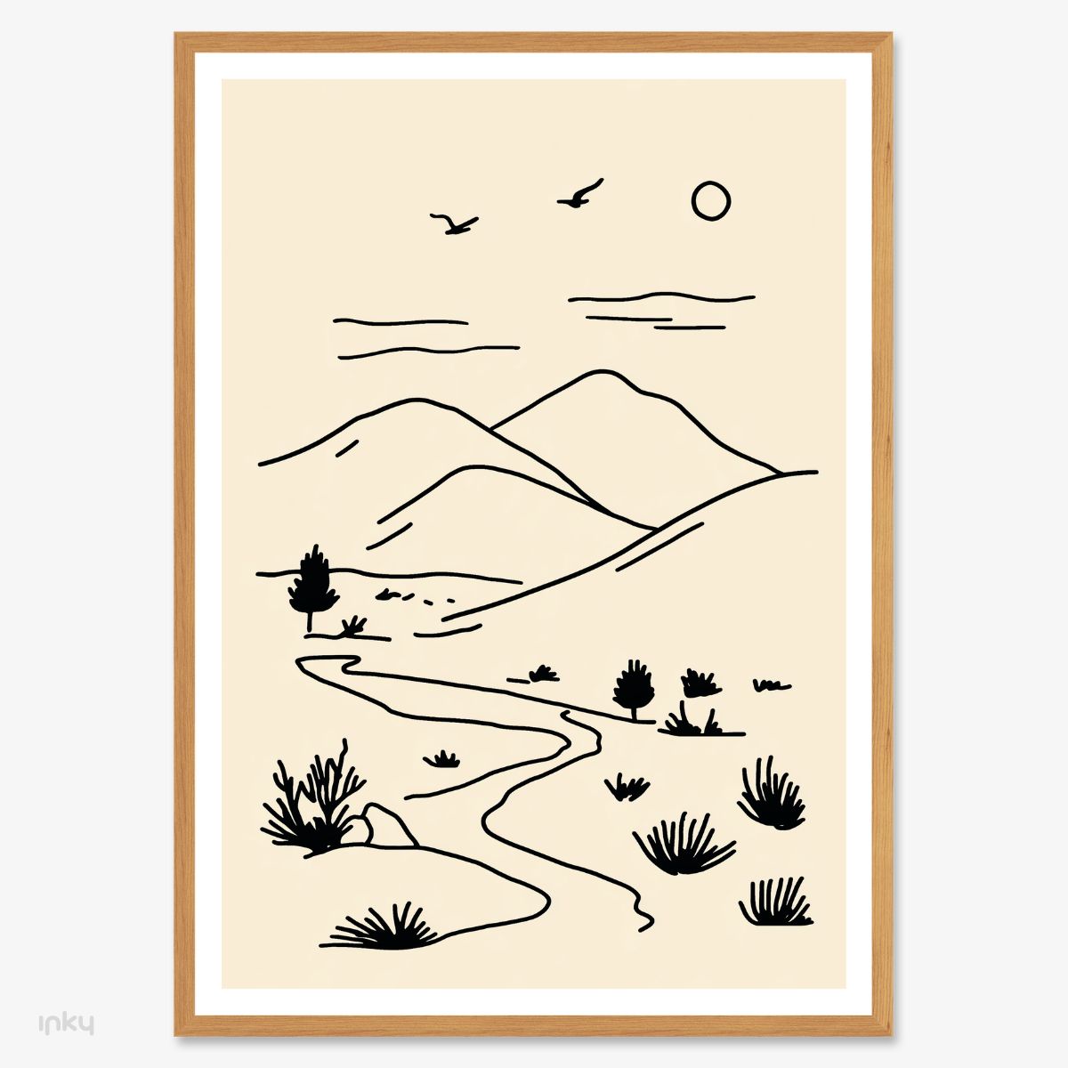 פוסטר שחור לבן איור בקו