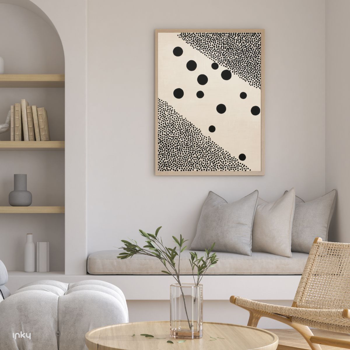 פוסטר אבסטרקטי שחור לבן