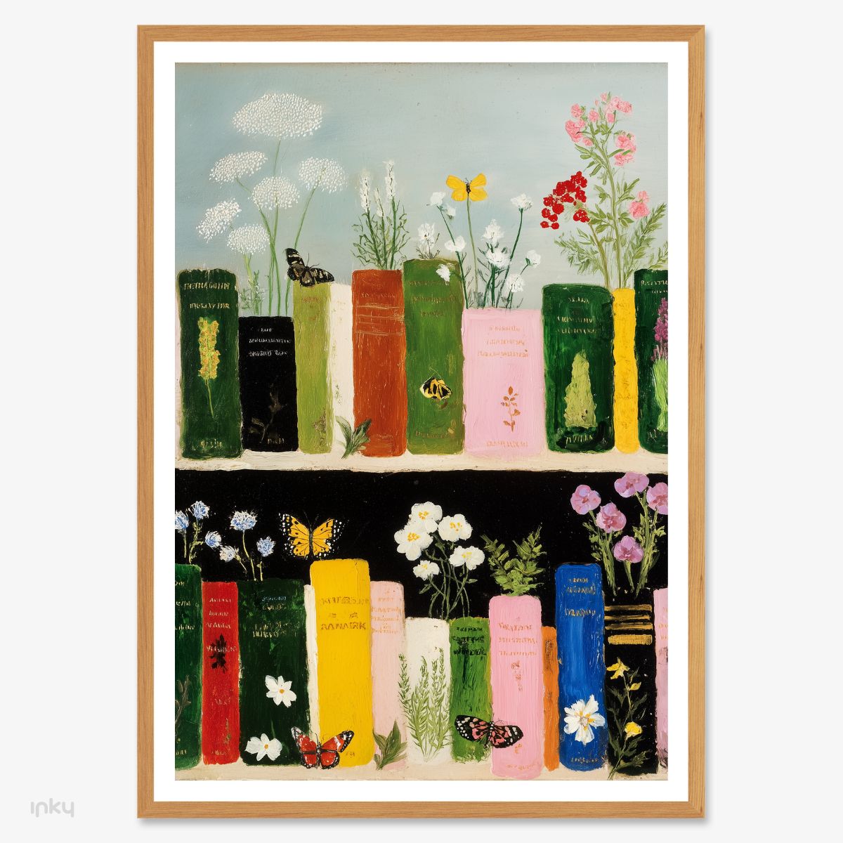 פוסטר מצוייר של מדף ספרים