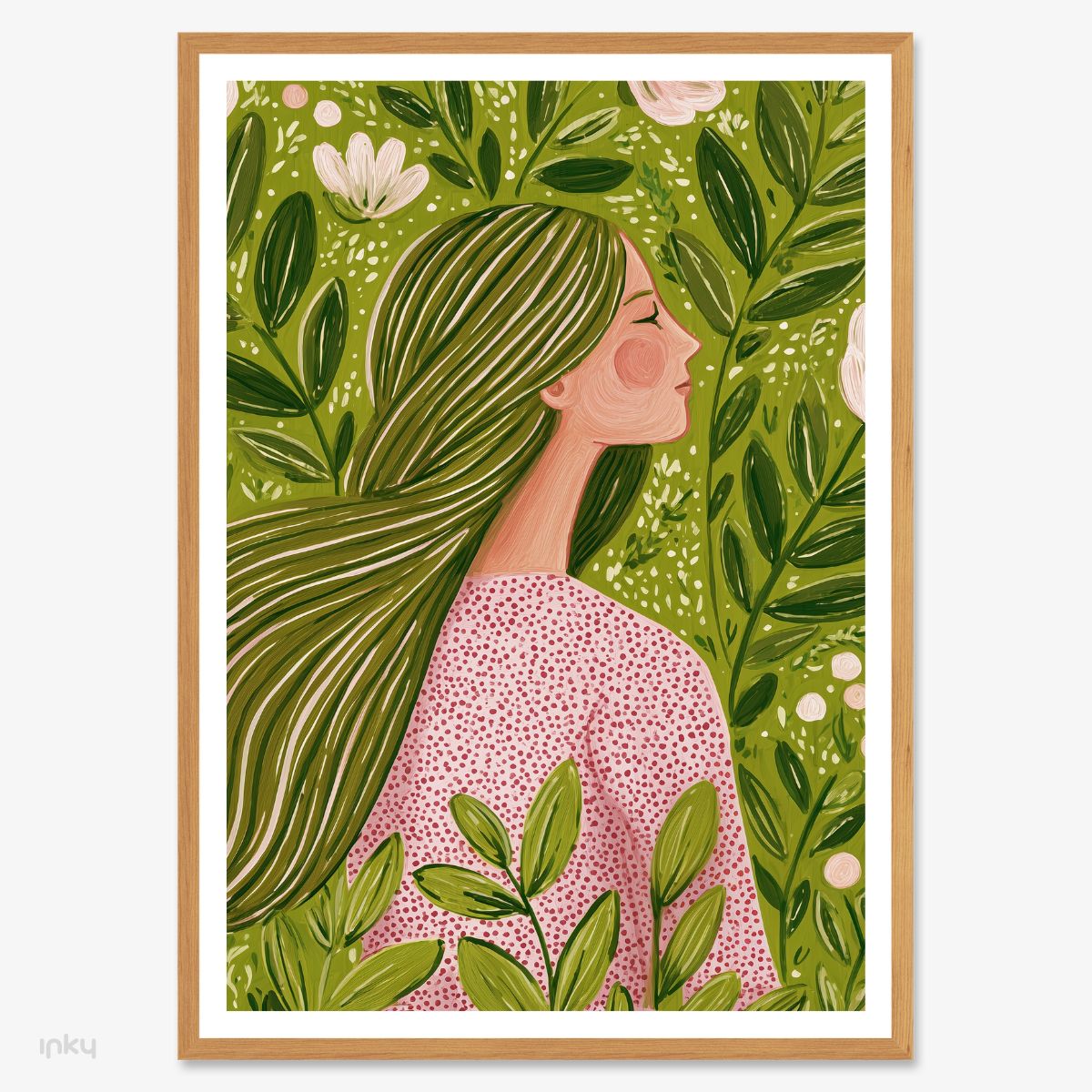 פוסטר מאויר של אישה בטבע