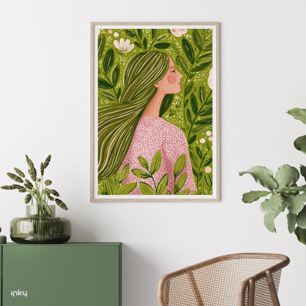 פוסטר מאויר של אישה בטבע