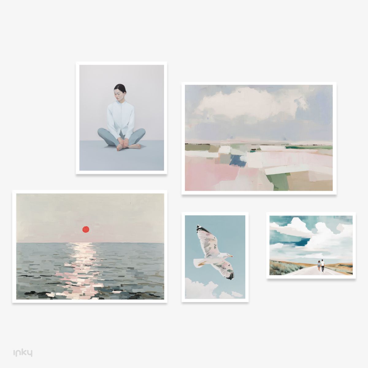 קיר גלריה, סט תמונות בסגנון מינימליסטי