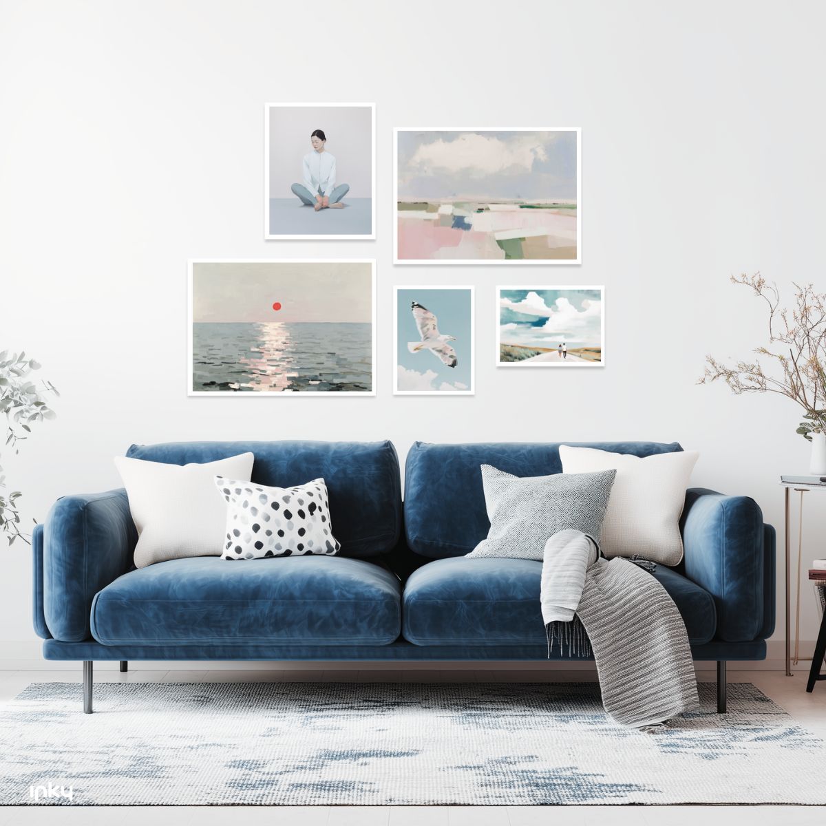 קיר גלריה, סט תמונות בסגנון מינימליסטי