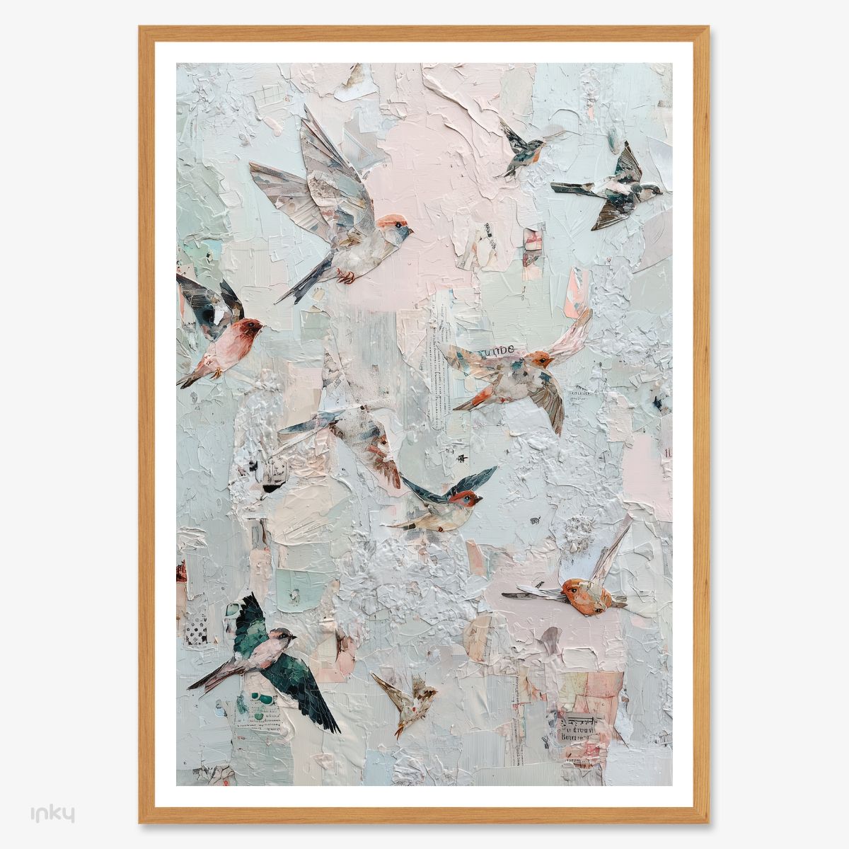 פוסטר של ציפורים בסגנון קולאז׳