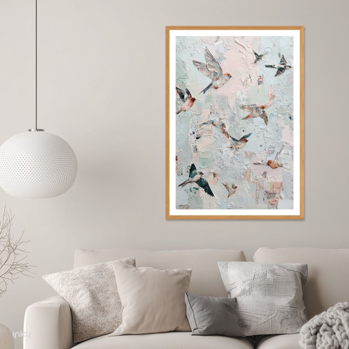 פוסטר של ציפורים בסגנון קולאז׳