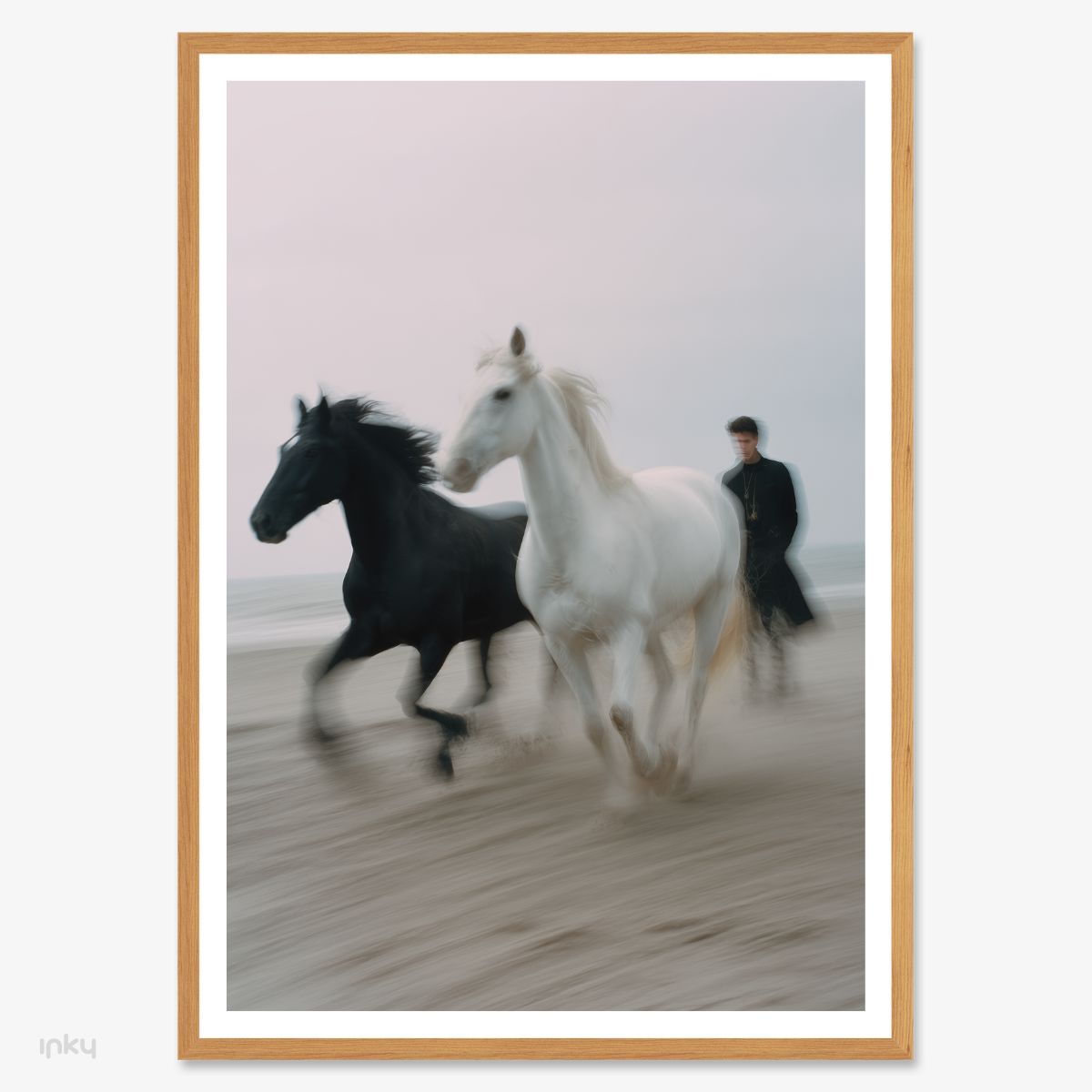 פוסטר של סוסים בשחור לבן