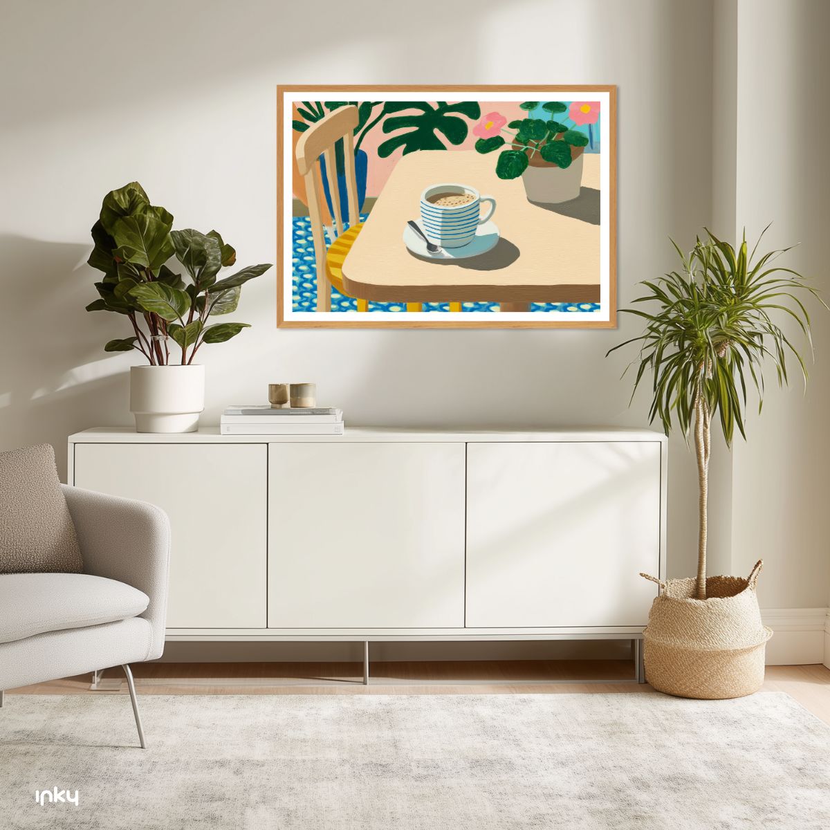 פוסטר של כוס קפה במטבח