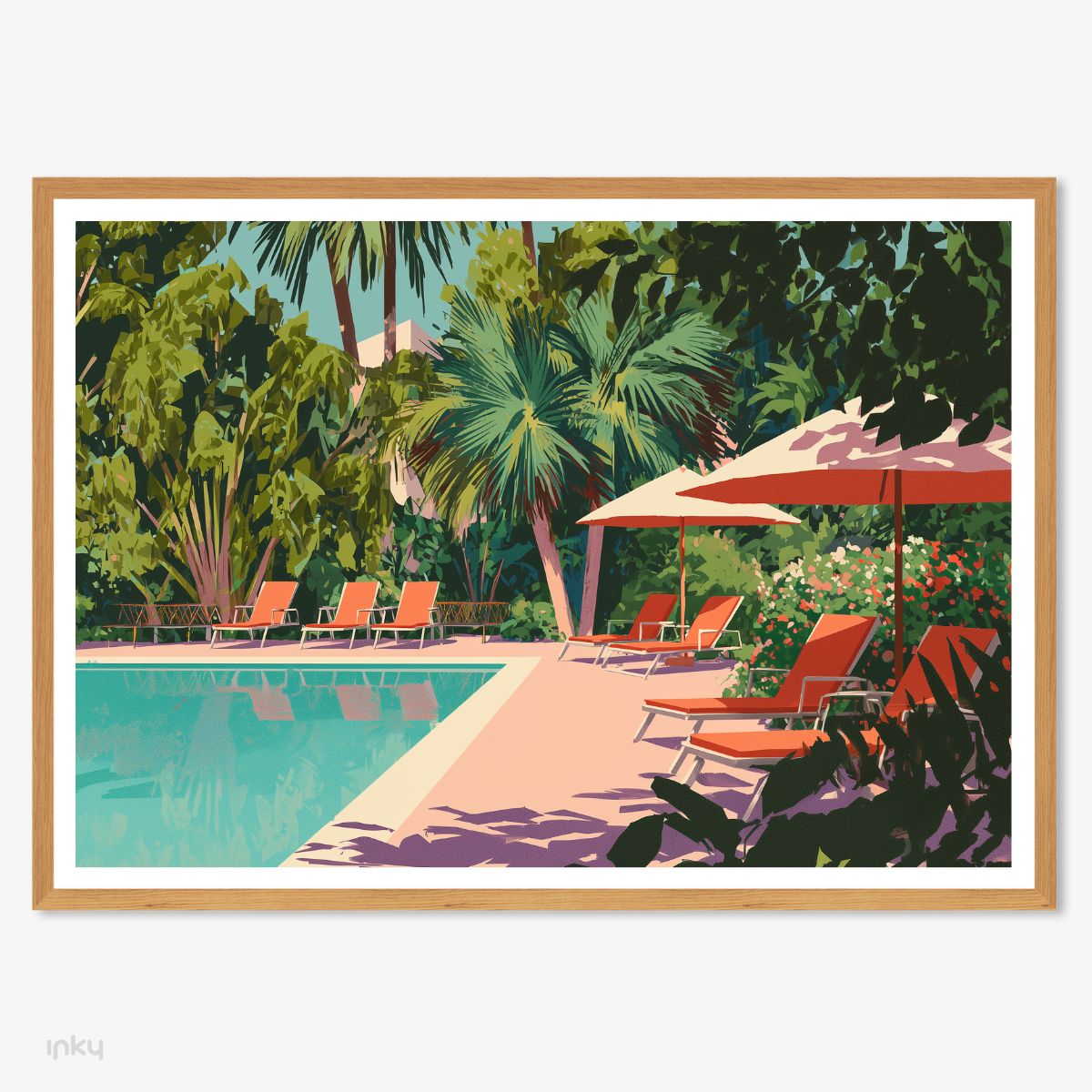 פוסטר של חופשה ליד הבריכה