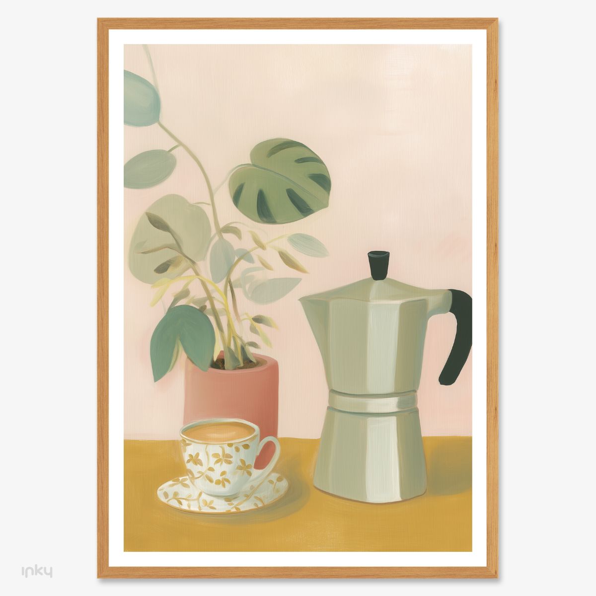 פוסטר למטבח של מקינטה וכוס קפה