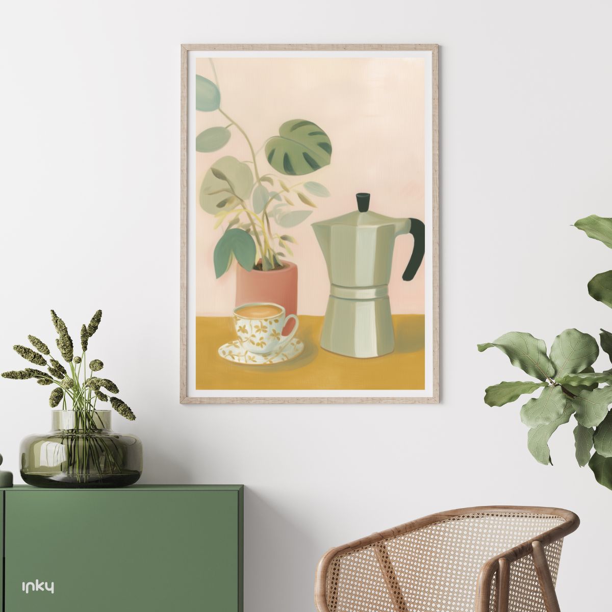 פוסטר למטבח של מקינטה וכוס קפה