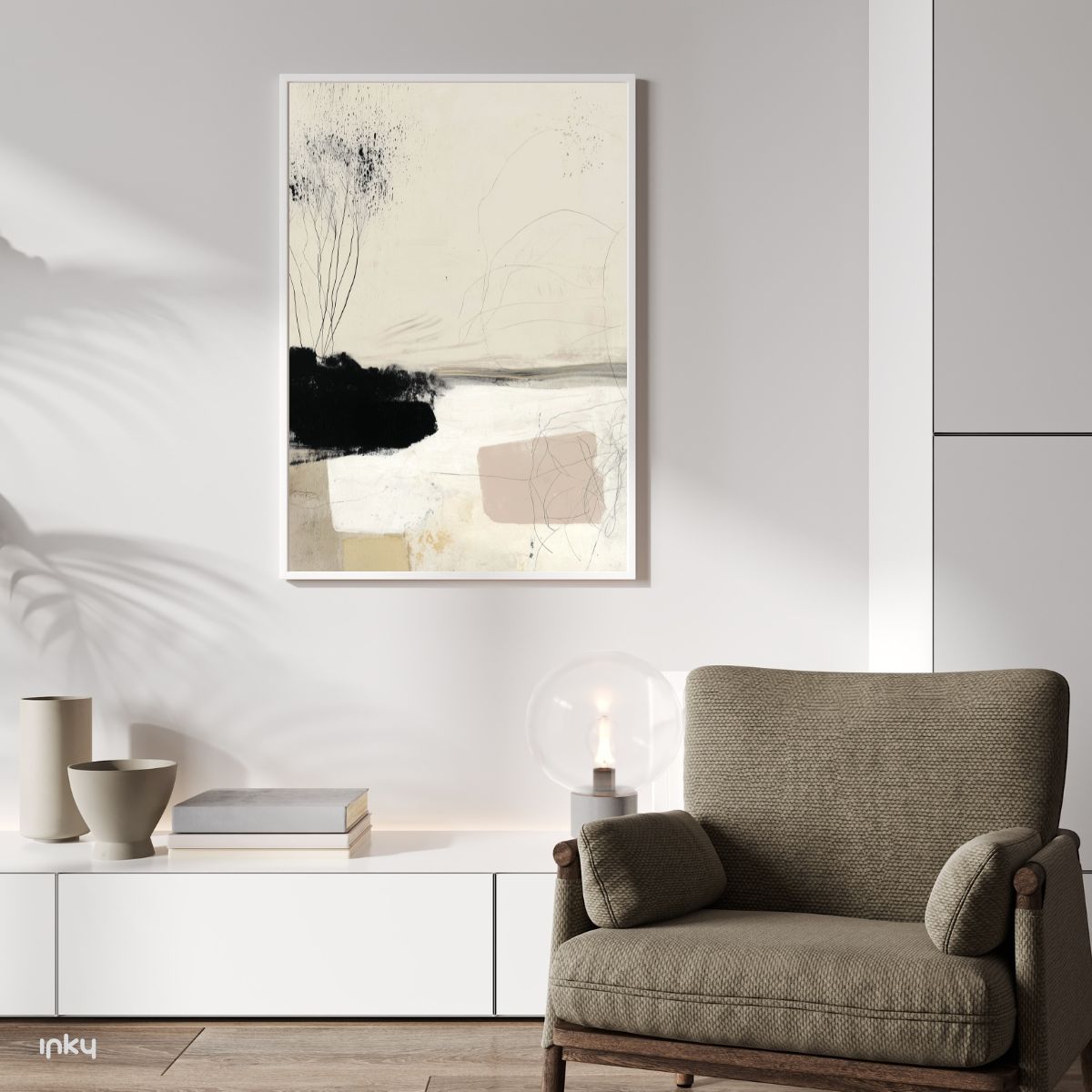 פוסטר מופשט בגווני אדמה