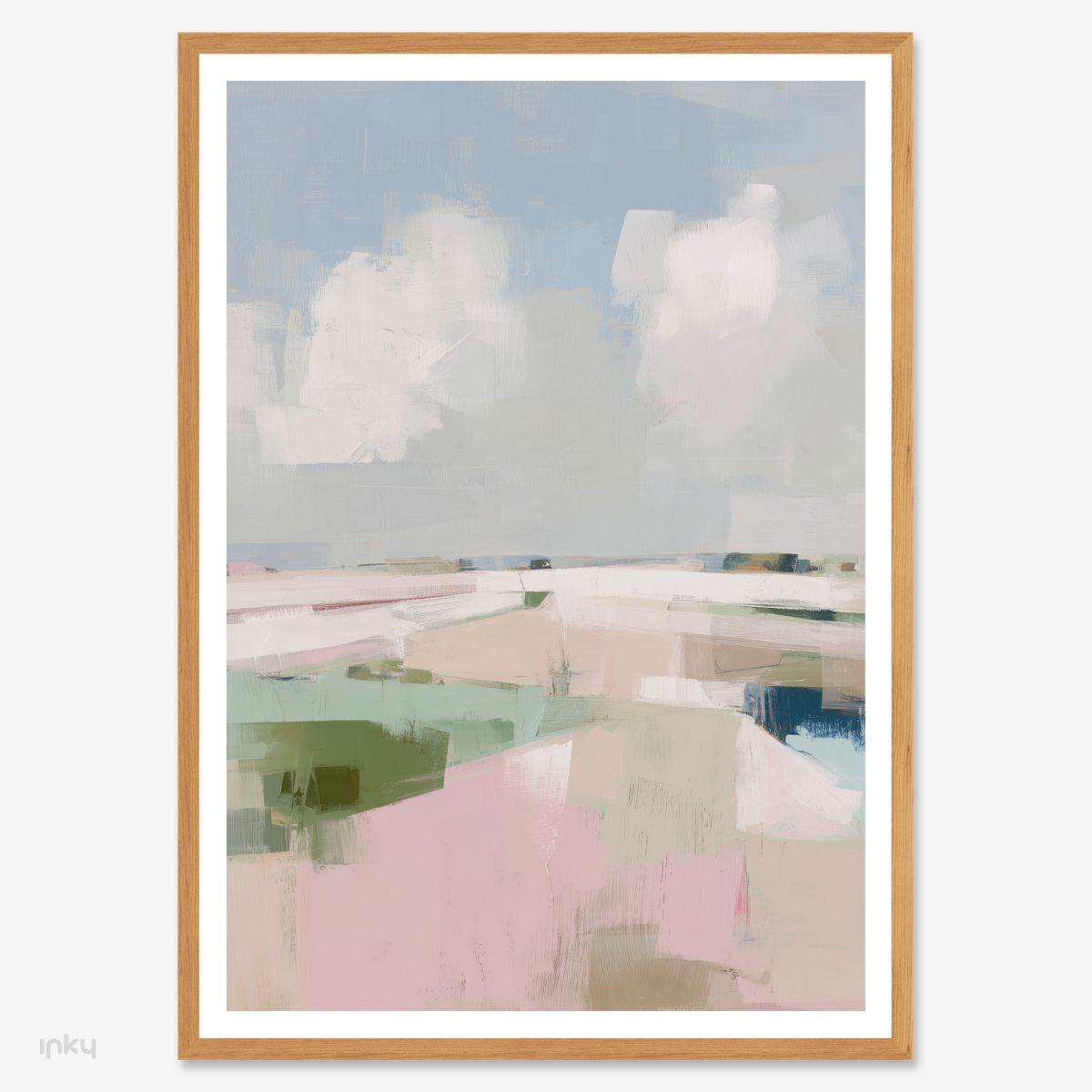 פוסטר מופשט בגווני פסטל