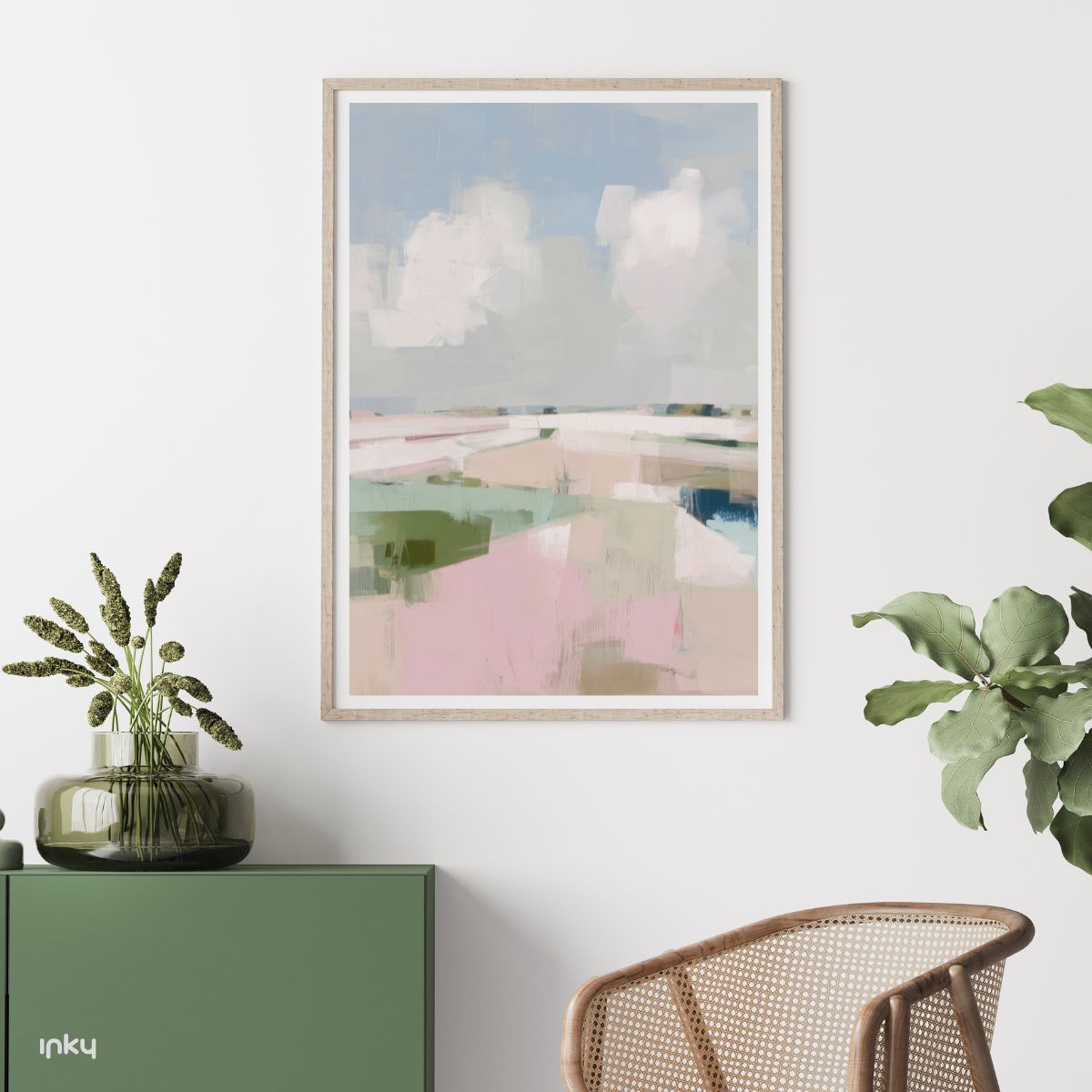 פוסטר מופשט בגווני פסטל