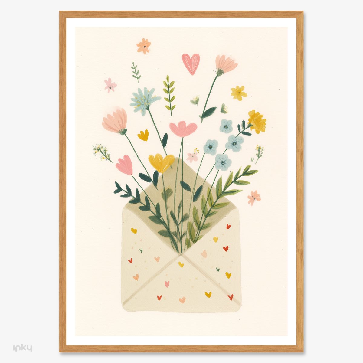 פוסטר של מעטפה עם פרחים