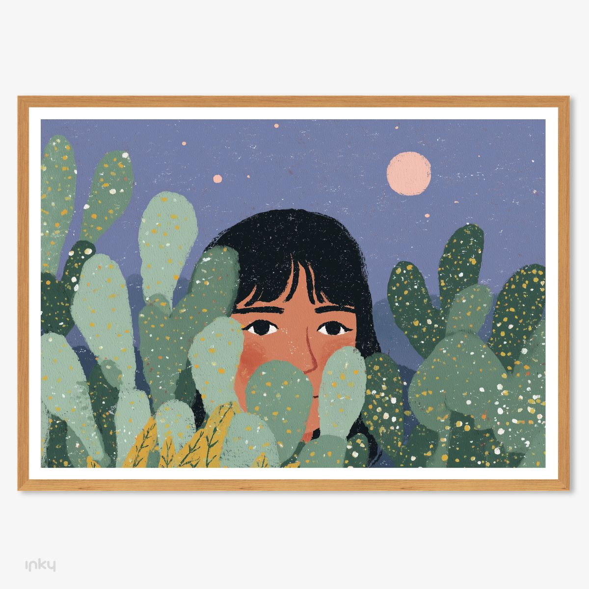 פוסטר של אישה בשדה קקטוסים