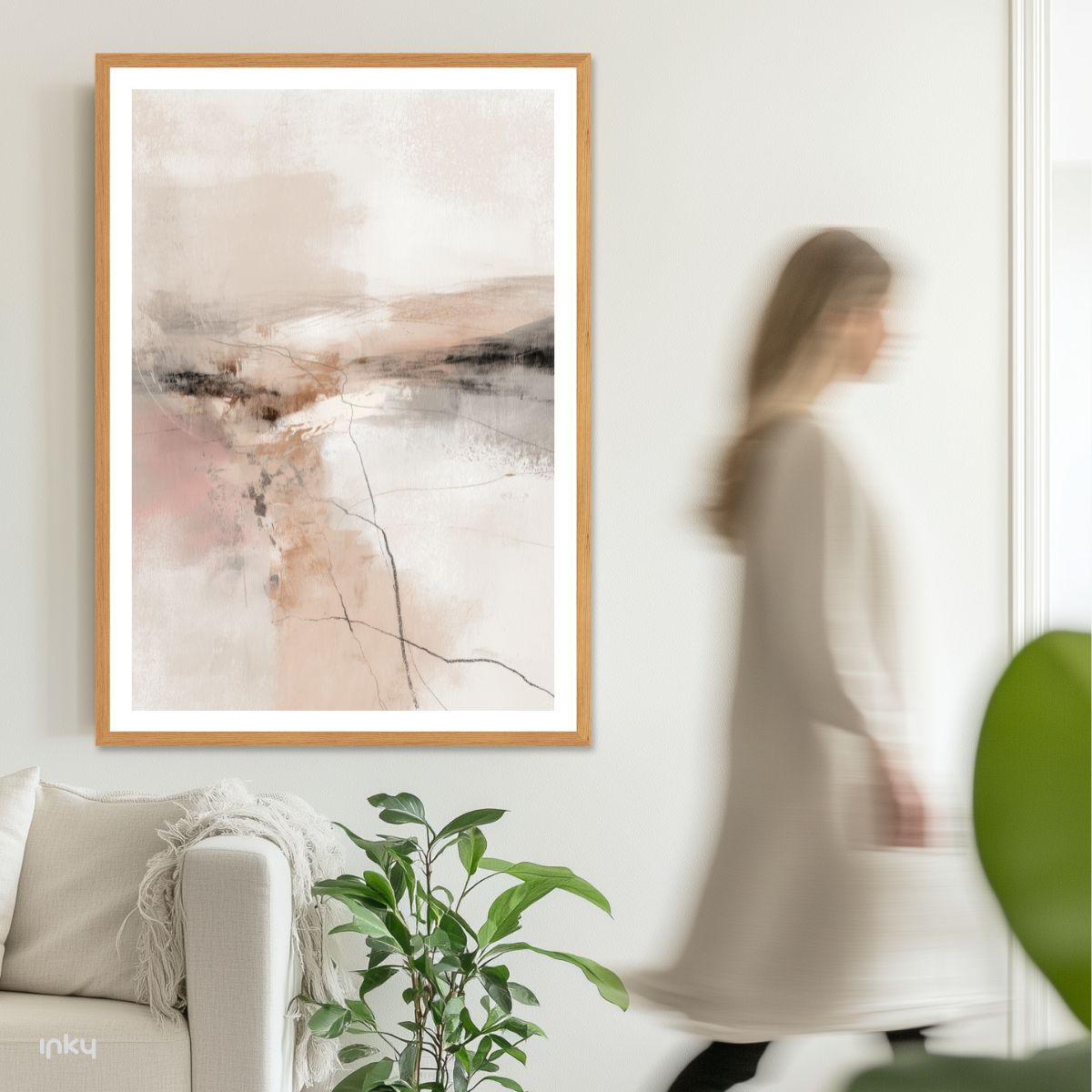 פוסטר ציור מופשט בגווני אדמה