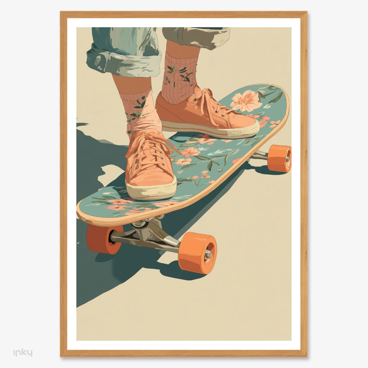 פוסטר בסגנון וינטג׳ של סקייטבורד