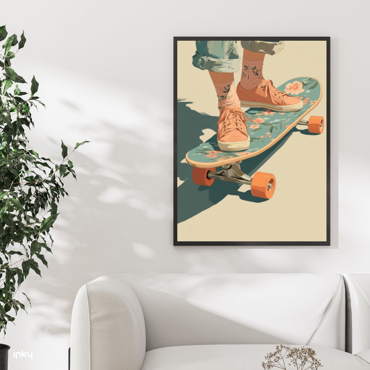 פוסטר בסגנון וינטג׳ של סקייטבורד