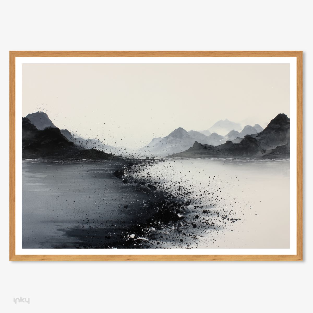 פוסטר שחור לבן, ציור נוף