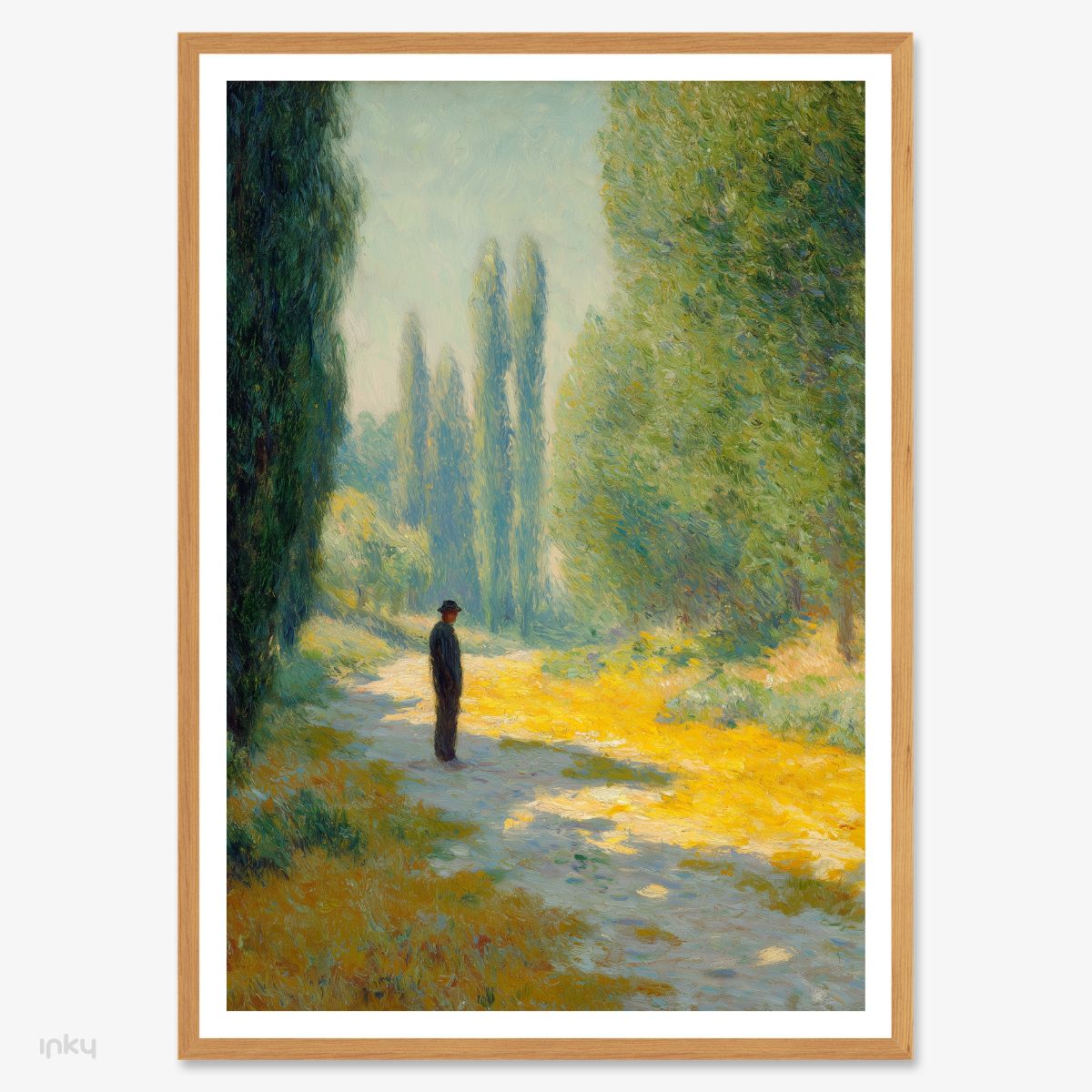 פוסטר ציור אימפרסיוניסטי של איש ביער