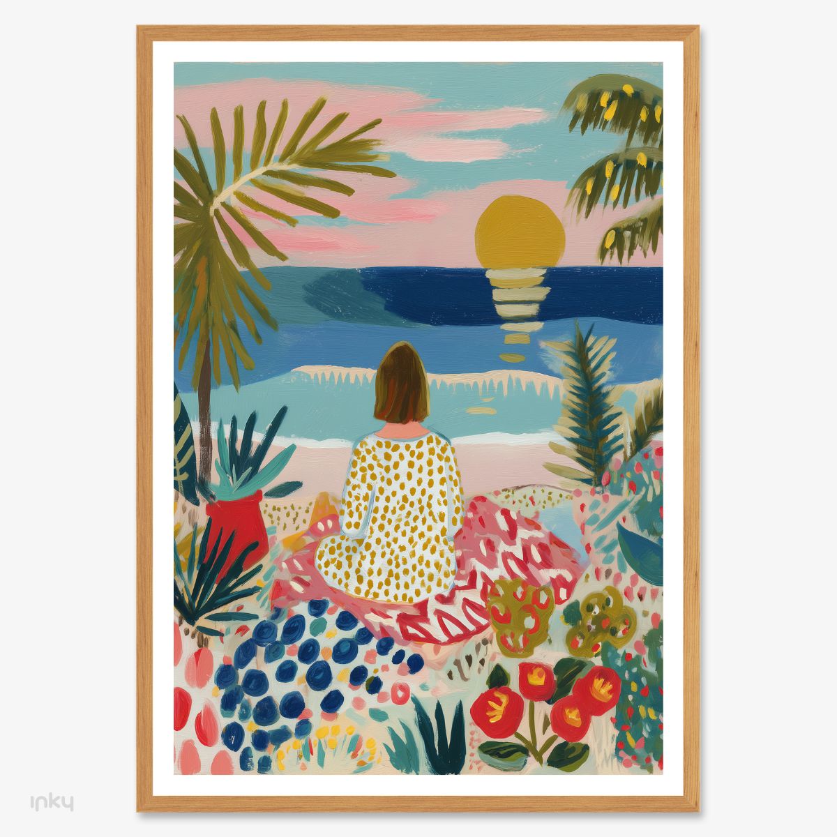 פוסטר של אישה בחוף הים