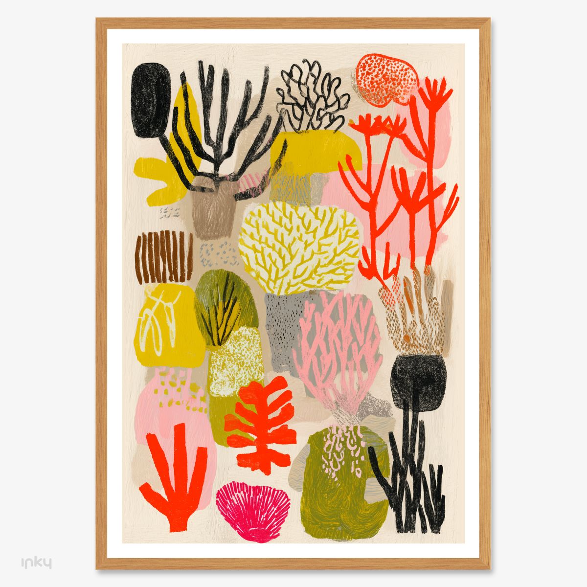 פוסטר ציור בוטני אבסטרקטי