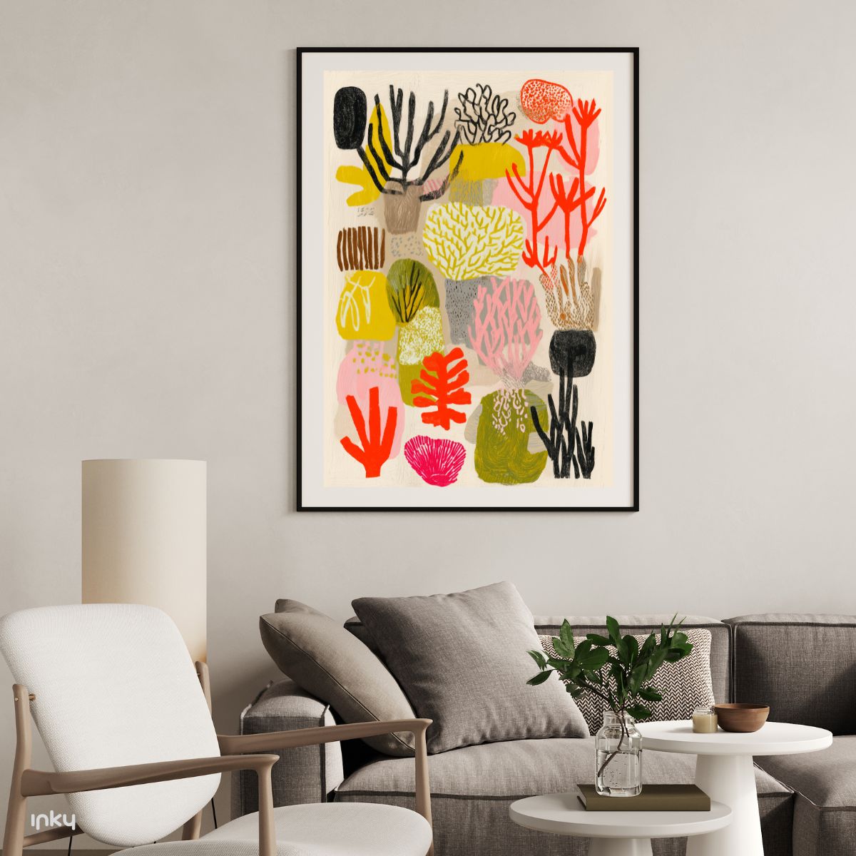 פוסטר ציור בוטני אבסטרקטי